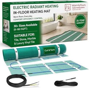 WarmlyYours Heated Floor System 180 sqft - Electric Heated Floor Mat for Fast, Even Warmth Under Tile, Stone – Ideal for Bathroom - 3x60 ft 240V (TempZone Flex)