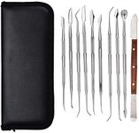 Joyzan Wax Carvers Set, Stainless Steel Spatula Wax Clay Sculpting Tool Carver Set Polymer Pottery Clay Spatulas Chisel Double Ended DIY Carving Tools Kit Carrying Case for Detailing Modeling Shaping