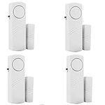 4 Pack Security Window/Door Alarm, Door Open Chime, Magnetic Burglar Alert Sensor, Loud Door Alarms for Kids Safety, DIY for Home Security, Office Protection,Shopping Store AAA Battery