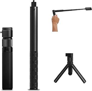 Selfie Stick for Insta360 X3, 3 in 1 Invisible Bullet Time Handle Kit with Foldable Tripod Extension Monpod Rod for Insta 360 X3 / Insta360 ONE X 2 / Insta360 ONE X/GoPro Series Accessories