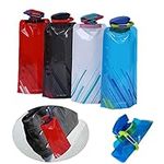 4pcs Flexible Water Bottles with Carabiner, 700ml Collapsible Water Bottle, Reusable Canteen Foldable Drinking Water Bags with Clip for Sports, Biking, Hiking Travel, 4 Colors.