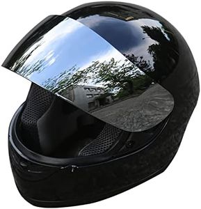 TCT-MOTORPARTS Motocross Flip Up DOT Full Face Helmet Visor Mirror Sun Shield Street Sport Motorcycle Adult Helmet for Women Men Gloss Black,Small