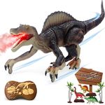 UFULMN Remote Control Dinosaur Toys for Boys Electronic RC Spray Raptor Toy Walking Roaring Jurassic Spinosaurus Realistic 18.1" Dino Birthday Gift for Kids 3 4 5 6 7 8