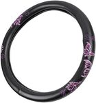 BDK Universal Fit Comfort Grip Steering Wheel Cover - (Pink Butterflies)