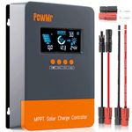 60A MPPT Charge Controller 12V 24V 36V 48V Auto, 60amp Solar Charge Controller Regulator w/Large LCD Display, Work with AGM, Gel, Flooded and Lithium Batteries,Plug-and-Play【Update Version】