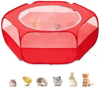 XIRGS Small Animal Playpen, Pet Playpen for Cat/Rabbit/Hamster/Guinea Pig/Bunny/Ferret/Kitten Toys Chick Brooder Box Cage Tent Pop Up Play Pen with Cover, Portable Play Yard Indoor Outdoor Waterproof