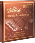 Alice Bass Guitar String 4 Strings Set, Hexagonal Core with Nickel Alloy Winding, 045-105 Medium Gauge, Saturated & Warm