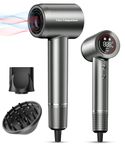 Cosy Companions Hair Dryer - Negative Ionic Blow Dryer with 150000 RPM High Speed Brushless Motor for Fast Drying, Low Noise, HD Display Hair Dryer with Diffuser and Nozzle, 5 Temps & 2 Speeds