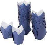 Juvale Tulip Cupcake Liners - 100-Pack Medium Baking Cups, Muffin Wrappers, Perfect for Birthday Parties, Weddings, Baby Showers, Bakeries, Catering, Restaurants, Navy Blue