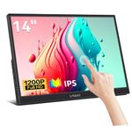 Lrtzcbi Touchscreen Portable Monitor 14 Inch, HDR 1920x1200P IPS Touch Screen PC Monitor with HDMI Type-C Port, Built in Speaker Touchscreen Monitor for Laptop PC Raspberry pi PS3/4 Phone Computer