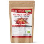 Organic Acerola Cherry - Freeze Dried Powder - Natural & Wholefood - 26% Vitamin C - 44:1 Extract Ratio (125g Powder Pouch)