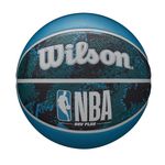 Wilson Basketball NBA Drv Plus Vibe, Outdoor and Indoor, Black / Blue, 7