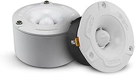 DS18 NXL-T1 1 Inch VC Waterproof Aluminum Bullet Tweeter 240W Max, 4 Ohms, Built in Crossover - Great for Boats, Motorsports, Motorcycle ATV UTV (2 Speakers), White