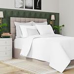 Purity Home Organic 100% Cotton Percale Sheets Queen White, 16" Deep Pocket Queen Sheets Set, 4 Piece Sheets for Queen Size Bed, Cooling Sheets, Crisp & Breathable, Queen Sheet Set White