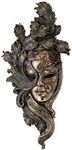 Top Collection Large Lady Peacock Venetian Style Carnival Mask- Decorative Hanging Wall Decor in Premium Cold Cast Bronze- 21-Inch Collectible Masquerade Party Mask Costume