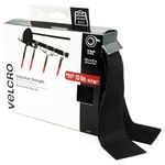 VELCRO Brand Heavy Duty Tape with Adhesive | 15 Ft x 2 In | Holds 10 lbs, Black | Industrial Strength Roll, Cut Strips to Length | Strong Hold for Indoor or Outdoor Use