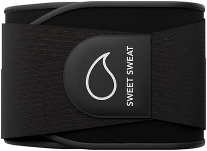 Sweet Sweat 'Pro-Series' Waist Trimmer (Black) with Adjustable Velcro Straps (XS-S)