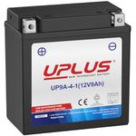 UPLUS UP9A-4-1 Motorcycle/Powersport Battery, 12V, 9Ah, replacement for YB9-B AGM-Maintenance-Free SLA Batteries Scooter ATV | Confirm size before order 135L x 75W x 139 H(mm)