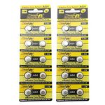 HyperPS (20 pcs) AG4 Alkaline 1.5V Button Cell Battery Single Use LR626 LR66 SR626 V377 GP377 606 Watch Toys Remotes Cameras