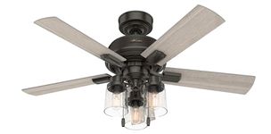 Hunter Fan Company, 50329, Hartland Ceiling Fan with LED Light Kit and Pull Chain, 44 inches, Noble Bronze