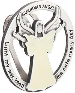 Cathedral Art (Abbey & CA Gift) Glow in The Dark Guardian Angel Visor Clip, Light My Way, Silver