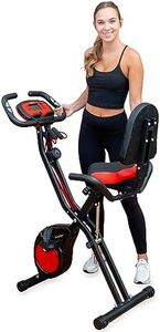 YYFITT 2-in-1 Foldable Fitness Exercise Bike with Resistance Bands, 16 Level Resistance and Phone/Tablet Holder