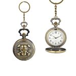 MALKIN Alloy Steel Unisex-Adult One Piece Keychain | Anime Keychain | One Piece Anime | Anime Merch | Pocket Watch | Pocket Analog Watch Keyring (Vintage),Dial-Gold, Band-Gold