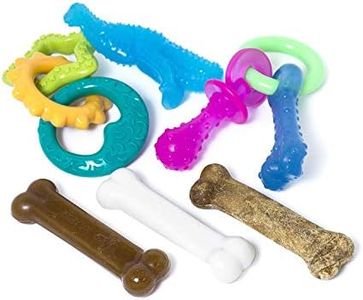 Nylabone Puppy Toy Bundle with Puppy Starter Pack, Puppy Chew Toys, Teething Chew Toys, and Bacon Puppy Treat
