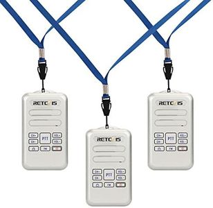 Retevis RT20 Rechargeable Walkie-Talkies,Wearable Walkie Talkie for Seniors Adults Elderly,USB-C,VOX,Keylock,Compact Mini 2 Way Radios for Skiing Gift(Silver,3 Pack)