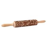 embossed rolling pins rolling pin patterned rolling pin decorative rolling pin Christmas Embossing Rolling Pin Reindeer Snowflake Engraved Roller for Baking Cookies Fondant 35x5cm