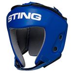 STING Competition Head Guard, IBA-Approved and USA Boxing-Approved Headgear, Premium Boxing Equipment for Professional Competition and Boxing Training, Blue, M
