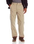 Wrangler Men's Authentics Fleece Lined Cargo Pant, British Khaki Twill, 34W x 32L