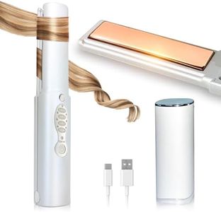 Glätteisen Kabellos mit 5000mAh Akku Titan Haarglätter und Lockenstab 2 in 1 Mini Tragbares Reiseglätteisen 3 Einstellbare Temperaturen Schnelleres Erhitzen für alle Haartypen (Weiß)