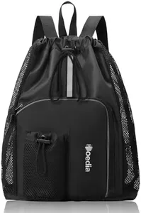 Hoedia Mesh Swim Bag Drawstring Backpack Beach Backpack for Swimming, Pool, Gym, and Workout Gear