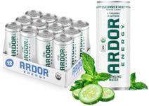 ARDOR ENERGY Sparkling Water Cucumber Mint 12 pack with 100mg Organic Caffeine from Green Tea & 200mg Organic L-Theanine (Focus & Calm). No Sugar. No Calories. Vegan. Gluten Free.