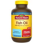 Nature Made Burp-Less Fish Oil 1200 mg Softgels, 200 Count for Heart Health (Packaging May Vary)