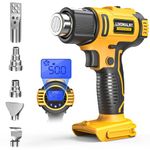 LIVOWALNY Cordless Heat Gun Compatible with Dewalt 20v Battery (Tool Only) 350W 122℉-1022℉ Heat Gun for Crafts with LCD Digital Display, Hot Air Gun Heat Shrink Gun for Shrink Tubing, PVC, Resin