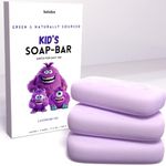 Hypoallergenic Kids Soap Bar 3-Pack - Organic & Gentle Lavender oil Body Wash for Children - Natural Ingredients, Fun Bath Time