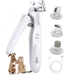 PawLites Pet Nail Grinder Automatic Pet Grooming Kit 2-in-1 and LED-Illuminated Dog Nail Clippers Low Noise Rechargeable Trimmer for Small, Medium, and Big Dogs and Cats