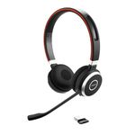 Jabra Evolve 65 SE Link380a UC Stereo- Bluetooth Headset with Noise-Cancelling Microphone, Long-Lasting Battery and Dual Connectivity - Works with All Other Platforms - Black
