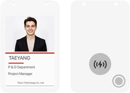 TIBURN 4.0” E-Ink Smart Badge Holder with NFC & Bluetooth, Editable E-Paper ID Badge, 4-Color Display (BWRY), Reusable Digital Name Tag for Employees, Students, Conferences, Trade Shows(iOS Only)