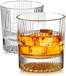 Lily's Home Premium Whiskey Glasses Set of 2-10oz Crystal Old Fashioned Glass Rocks Cocktail Glasses for Bourbon, Scotch - Ideal Gift for Men and Women's Birthday, Retirement Gift for Husband & Wife