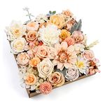 Serra Flora Artificial Flowers Rose 32pcs Silk Mix Peony Daisy Hydrangea Fake Flowers for DIY Wedding Bouquets Combo Centerpieces Arrangements Party Bridal Baby Shower Home Decorations