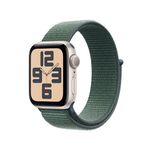 Apple Watch SE (2nd Gen) GPS 40mm Smartwatch with Starlight Aluminium Case with Lake Green Sport Loop - One Size. Fitness and Sleep Trackers, Crash Detection, Heart Rate Monitor, Carbon Neutral