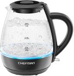 Chefman 1L Electric Tea Kettle with LED Lights, Automatic Shut Off, Removable Lid, Boil-Dry Protection, Hot Water Electric Kettle Water Boiler, Electric Kettles for Boiling Water