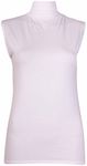 Purple Hanger Womens Sleeveless High Roll Polo Turtle Neck Vest Top Ladies Stretch Casual Plain Polo T-Shirt Jumper Tank Top for Women and Girls Warm Winter Wear Plus Size 8-22 (20-22, Cream)