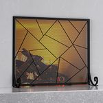 Fire Beauty Fireplace Screen Decorative Mesh Geometric Fire Spark Guard Gate Cover for Home