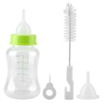 KittuPet 150ml Plastic Pet Care Feeding Bottle with Nipple and Cleaning Brush| Milk and Water Feeder for Puppies, Rabbit, and Cat Kitten (Multi-Color) (Milk Bottle1)