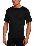 Kanu Surf Men's Big Extended-Size UPF 50+ Solid Rash Guard, Black, 4X