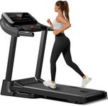 CURSOR FITNESS Home Folding 3 Level Incline Treadmill with Pulse Sensors, 3.0 HP Quiet Brushless, Speed Up to 8.7 MPH, 300 LBS Capacity